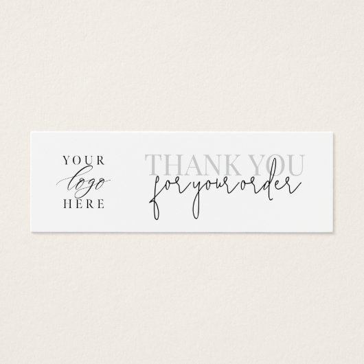Moderne minimalistische dank u voor uw bestelling  mini visitekaartjes (Voorkant)