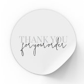 Moderne minimalistische dank u voor uw bestelling ronde sticker