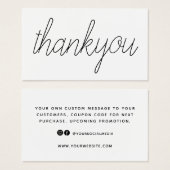 Moderne minimalistische dank voor het invoegen van visitekaartje (Voorkant /achterkant)