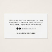 Moderne minimalistische dank voor het invoegen van visitekaartje (Achterkant)