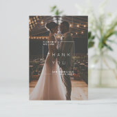 Moderne, minimalistische dank voor uw bruiloft bedankkaart (Staand voorkant)