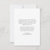 Moderne, minimalistische dank voor uw bruiloft bedankkaart (Achterkant)