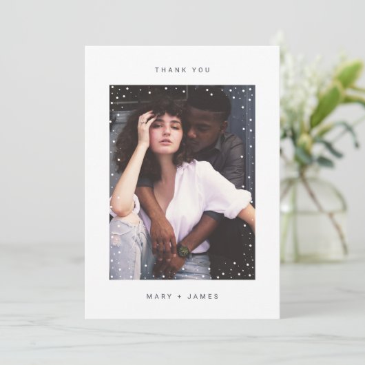 Moderne, minimalistische dank voor uw bruiloft bedankkaart (Staand voorkant)