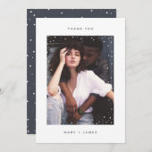 Moderne, minimalistische dank voor uw bruiloft bedankkaart (Voorkant / Achterkant)