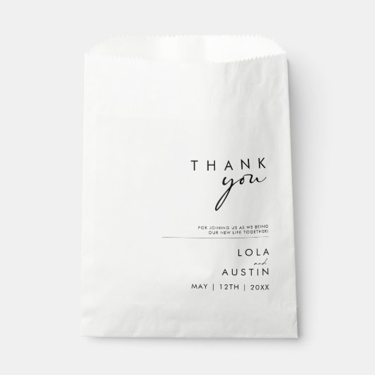 Moderne minimalistische dank voor uw voordeeltas bedankzakje (Voorkant)