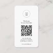 Moderne minimalistische dankjewel Review Visitekaartje (Voorkant)
