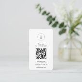 Moderne minimalistische dankjewel Review Visitekaartje (Staand voorkant)