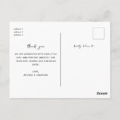 Moderne Minimalistische Dankkaart voor Babyfeest m Briefkaart (Achterkant)