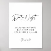 Moderne minimalistische datum nacht ideeën teken poster (Voorkant)