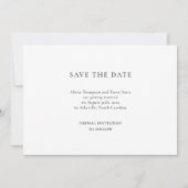 Moderne Minimalistische datumoverlay met 3 foto's Save The Date (Achterkant)