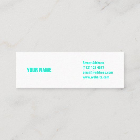Moderne minimalistische dekking mini visitekaartje (Achterkant)