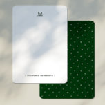 Moderne Minimalistische Dennenbomen Monogram Begin Notitiekaartje<br><div class="desc">Deze elegante ontwerp presenteert een verfijnd en duidelijk gepersonaliseerde briefpapierervaring die perfect is voor degenen die waarderen een onderkoelde stijl en een vleugje natuur geïnspireerde charme. De knappe, schone witte voorkant bevat uw gekozen initiaal in een verfijnde bosgroene kleur, die een gevoel van kalmte en klassiek professionalisme uitstraalt. Deze prominente...</div>