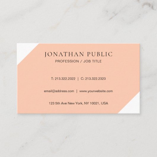 Moderne, minimalistische design elegante Sjabloon Visitekaartje (Voorkant)