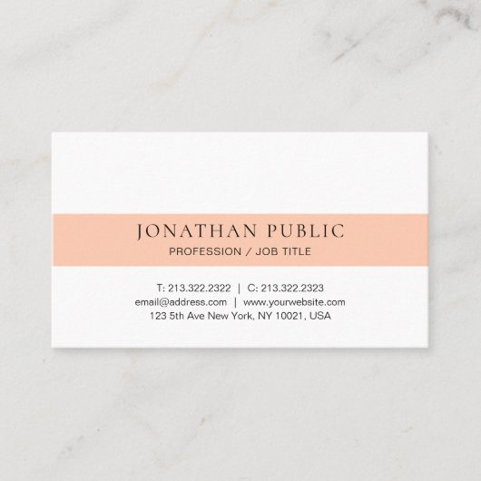 Moderne, minimalistische design elegante Sjabloon Visitekaartje (Voorkant)