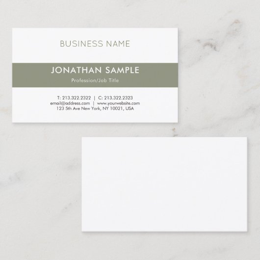 Moderne, minimalistische design elegante vlek-rend visitekaartje (Voorkant / Achterkant)