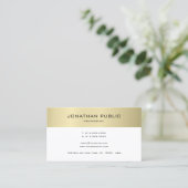 Moderne, minimalistische design Gold look Plain Tr Visitekaartje (Staand voorkant)