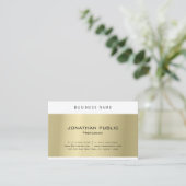 Moderne, minimalistische design Gold Plain Luxury Visitekaartje (Staand voorkant)