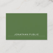 Moderne, minimalistische design groene rendie visitekaartje (Voorkant)