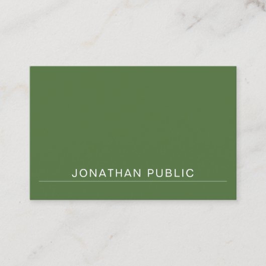 Moderne, minimalistische design groene rendie visitekaartje (Voorkant)