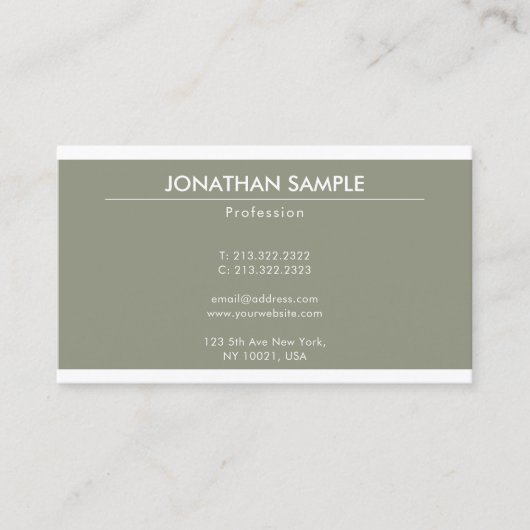 Moderne, minimalistische design met rendabele vorm visitekaartje (Voorkant)