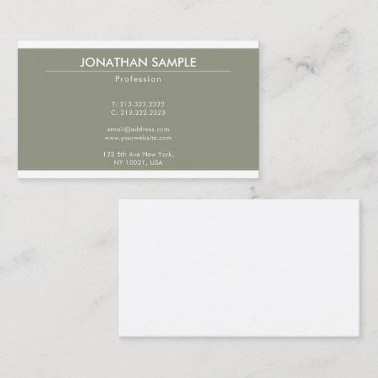 Moderne, minimalistische design met rendabele vorm visitekaartje (Voorkant / Achterkant)