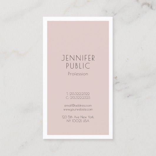 Moderne, minimalistische design professional visitekaartje (Voorkant)