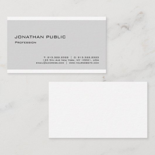 Moderne, minimalistische design professional visitekaartje (Voorkant / Achterkant)