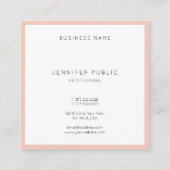 Moderne, minimalistische design professionele luxe vierkante visitekaartje (Achterkant)