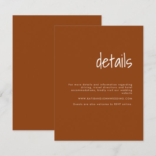 Moderne minimalistische details over het huwelijk  (Voorkant / Achterkant)