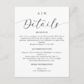 Moderne minimalistische details over zwart-witbrui informatiekaartje (Voorkant)