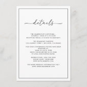 Moderne minimalistische details over zwart-witbrui informatiekaartje (Voorkant)