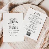 Moderne minimalistische details RSVP QR Code Bruil Kaart