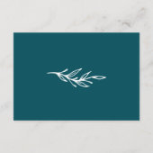 Moderne Minimalistische Diep Teal Trouw-RSVP Informatiekaartje (Achterkant)
