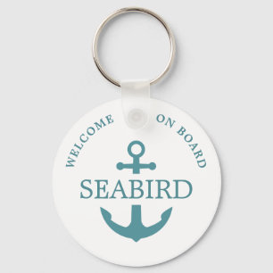 Moderne minimalistische diepzeeanker Logo nautisch Sleutelhanger