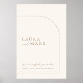 Moderne minimalistische digitale bruiloft welkomst poster (Voorkant)