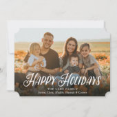 Moderne Minimalistische Digitale Kerstfoto Feestdagenkaart (Voorkant)