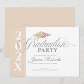 Moderne minimalistische diploma-uitnodiging voor f kaart (Voorkant / Achterkant)