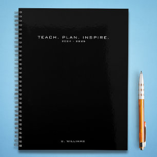 Moderne Minimalistische Docent School Zwart Planne Planner