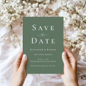 Moderne Minimalistische Donker Salie Groene Save t Kaart