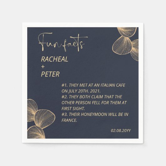 Moderne Minimalistische Donkerblauwe Feiten Bruilo Servet (Voorkant)