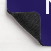 Moderne minimalistische donkerblauwe monogram muismat (Hoek)