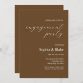 Moderne minimalistische donkerbruine verlovingsfee kaart (Voorkant / Achterkant)