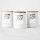 Moderne minimalistische donkere tropische zomer bi voedselcontainer etiket (Flessen)