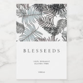 Moderne minimalistische donkere tropische zomer bi voedselcontainer etiket (Enkel label)