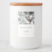 Moderne minimalistische donkere tropische zomer bi voedselcontainer etiket (Voorkant)