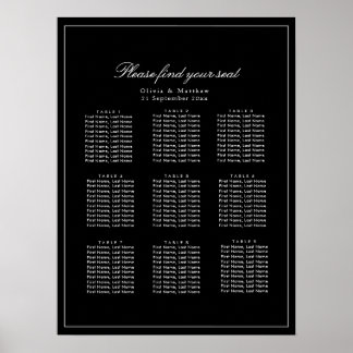 Moderne Minimalistische Donkere Zwarte Trouwstoeli Poster