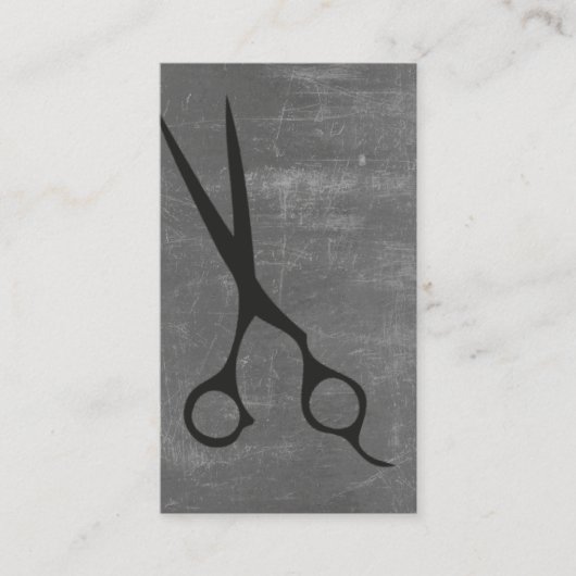 Moderne minimalistische donkergrijze schaar Haarst Visitekaartje (Voorkant)