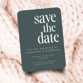 Moderne minimalistische donkergroene Blauwgroen wi Save The Date