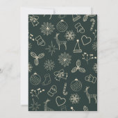 Moderne minimalistische donkergroene en gouden ele kaart (Achterkant)