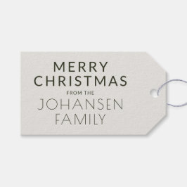 Moderne minimalistische donkergroene "HO HO HO HO" Cadeaulabel